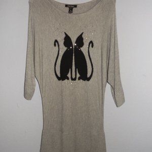 WHITE HOUSE BLACK MARKET sparkly black cat mini
